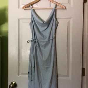 Bebe light blue cowl neck dress